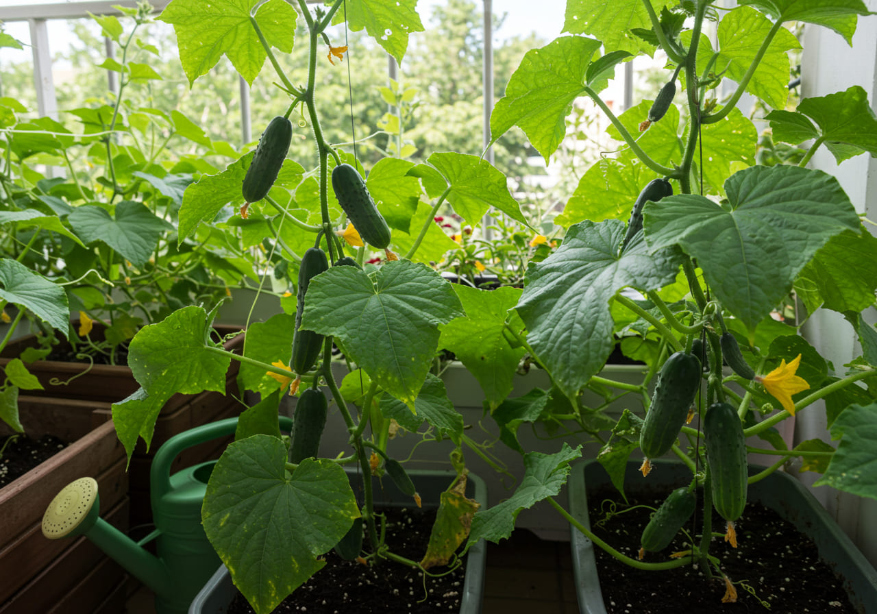 cultivo de pepino na varanda